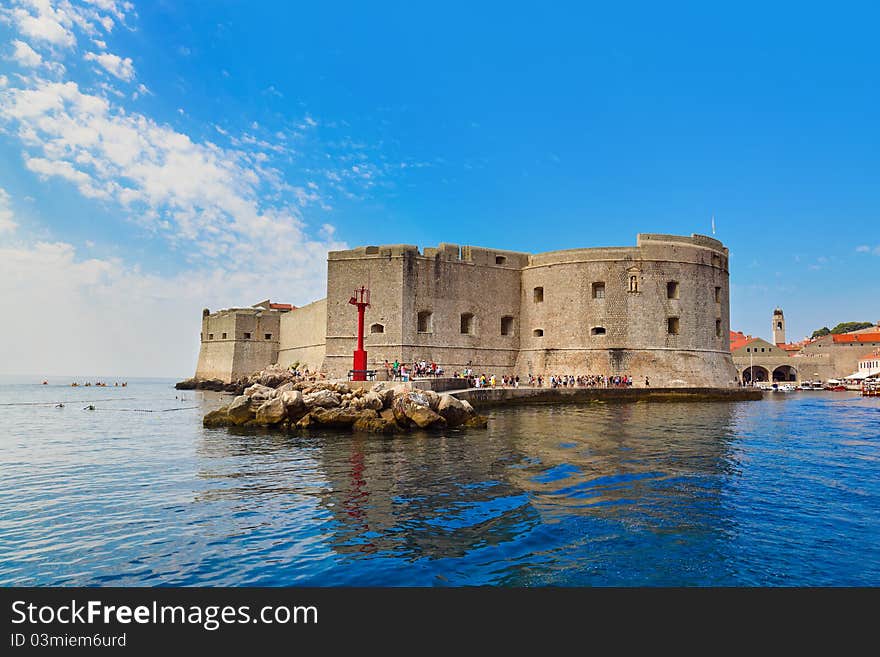 Fort at town Dubrovnik in Croatia - architecture background