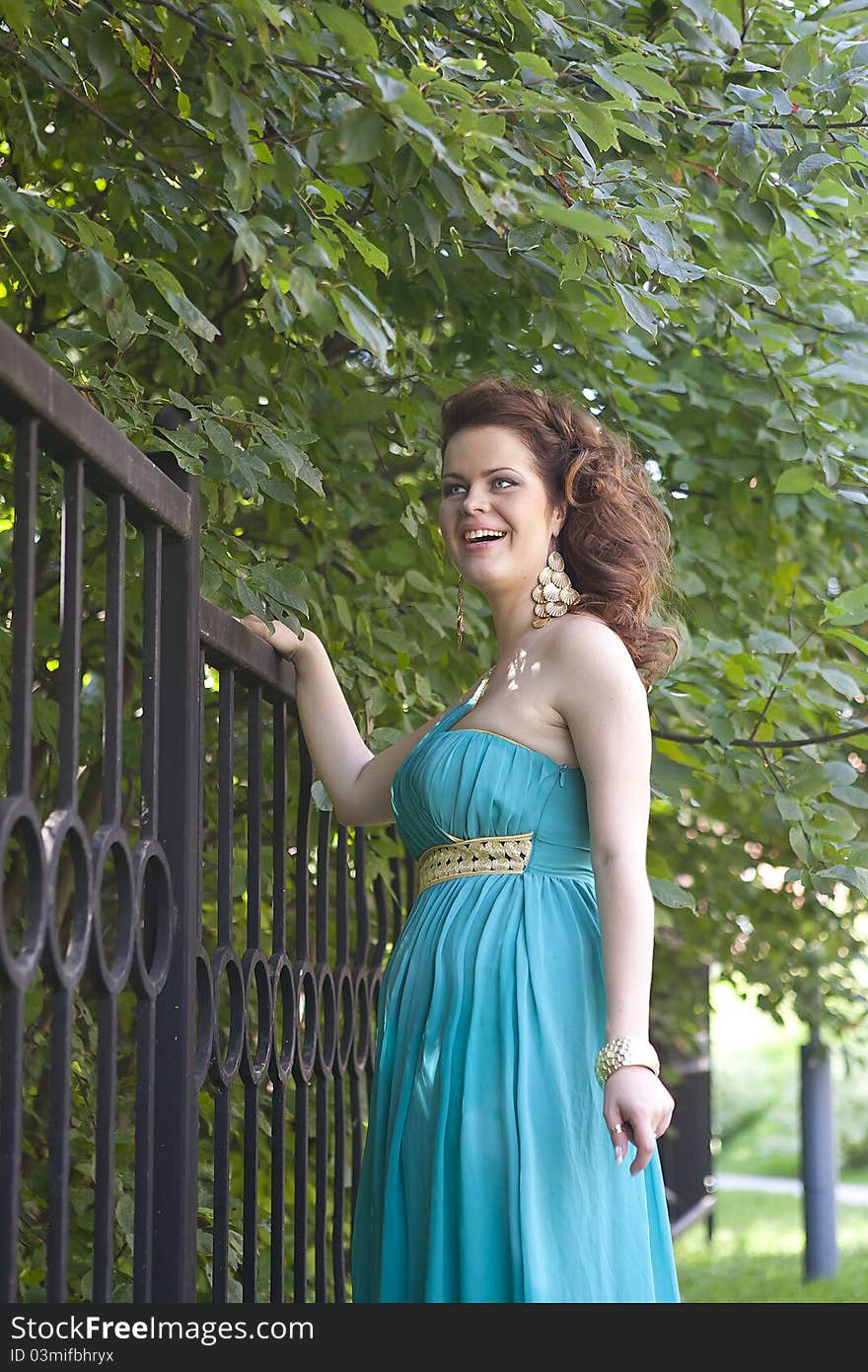 Extraordinarily Beautiful Girl In A Blue Dress