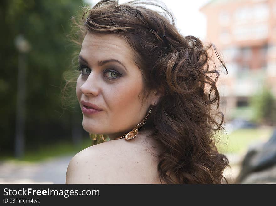 Extraordinarily Beautiful Girl In A Blue Dress