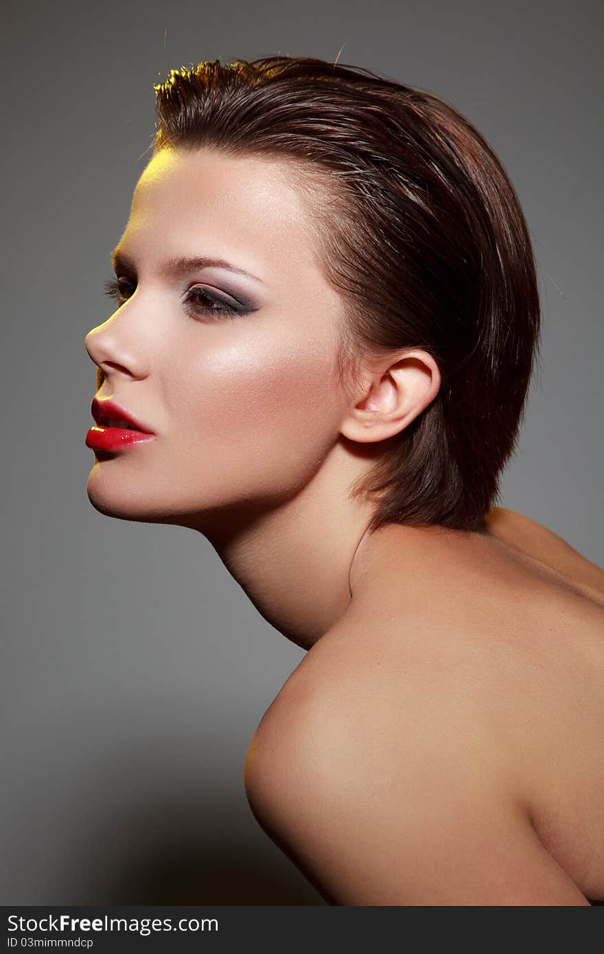 Close-up portrait of caucasian young woman. Close-up portrait of caucasian young woman