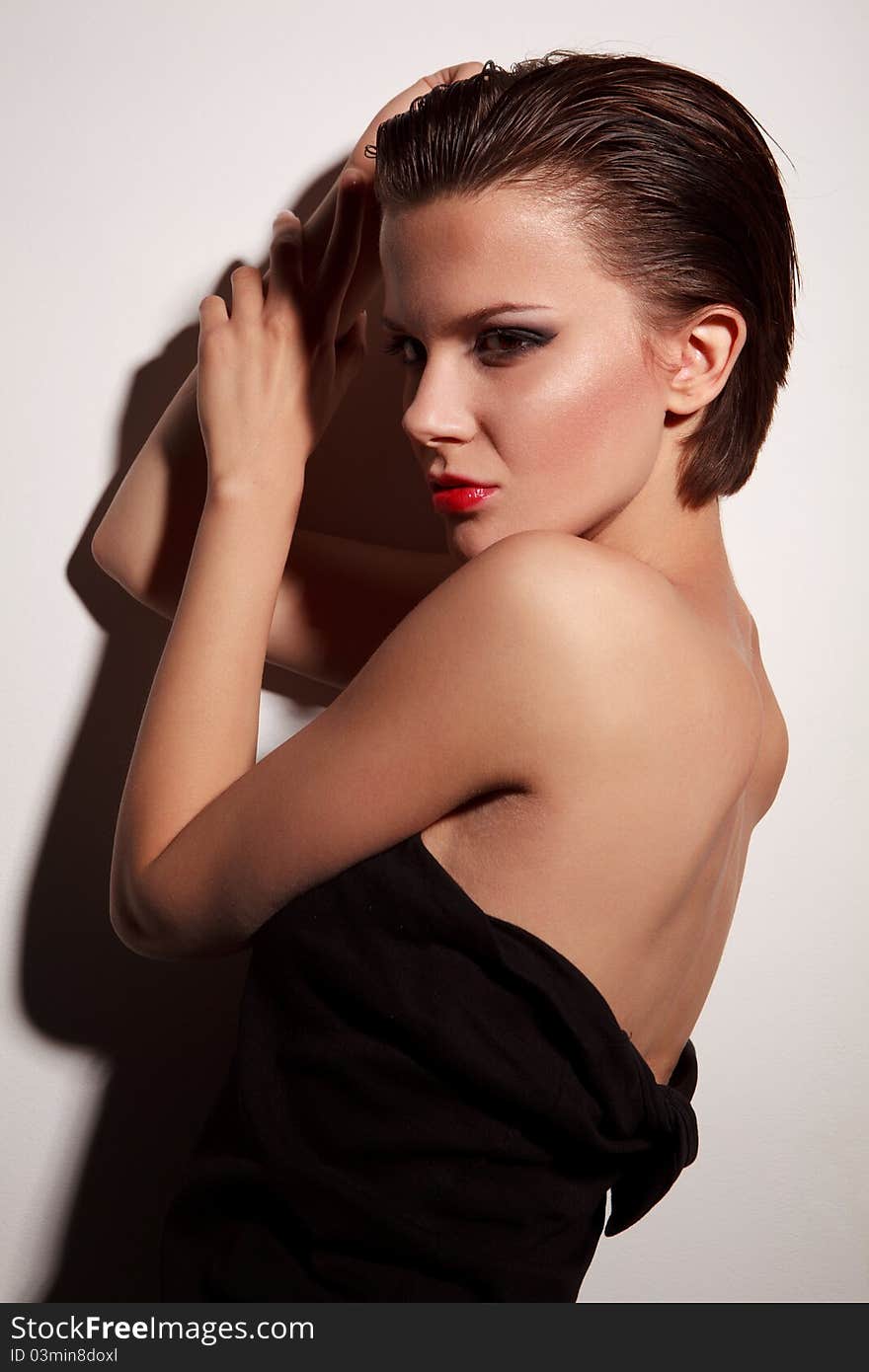 Close-up portrait of caucasian young woman. Close-up portrait of caucasian young woman