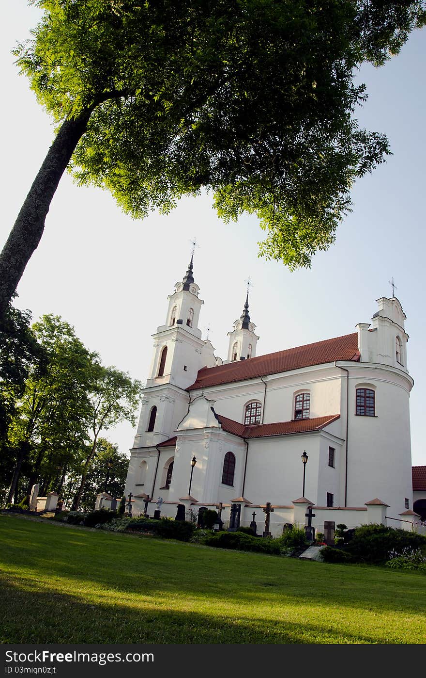 Vilnius Calvary Church of the Holy Cross in summer