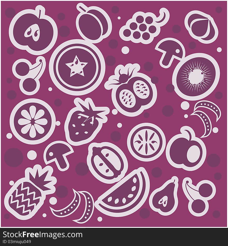 Fruit and vegetables pattern