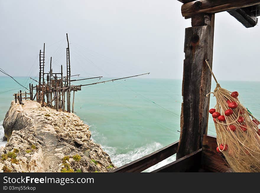 Trabucco, typical italian fishing machine