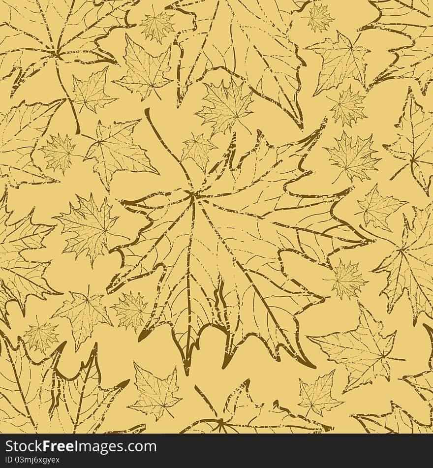 Seamless Autumn Leaves Background.