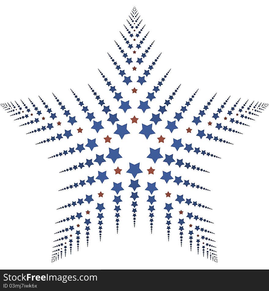 Patriotic Stars red and blue over white background