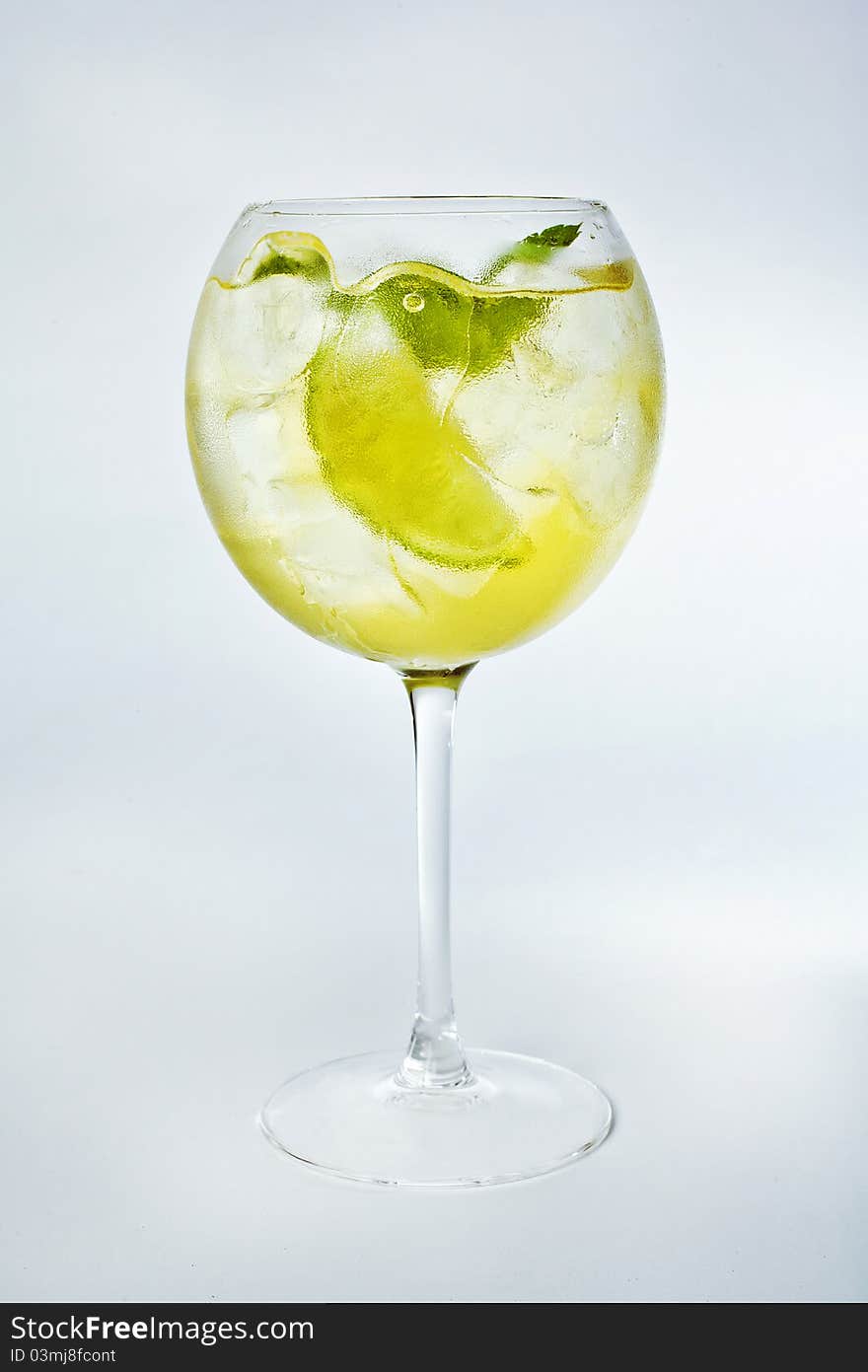 Fresh refreshing cocktail with lime and ice. Fresh refreshing cocktail with lime and ice