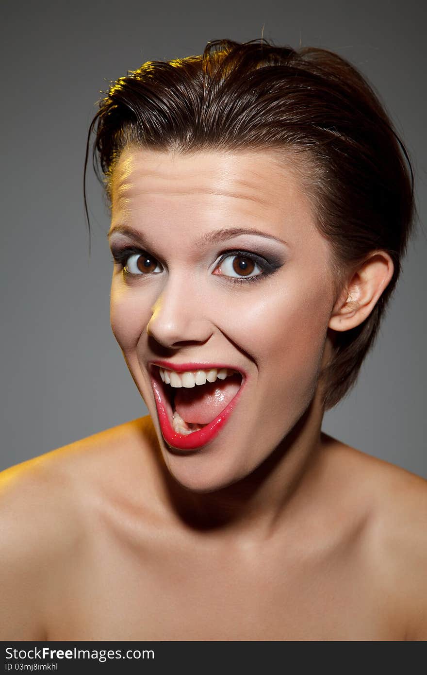 Bright picture of surprised woman. Bright picture of surprised woman