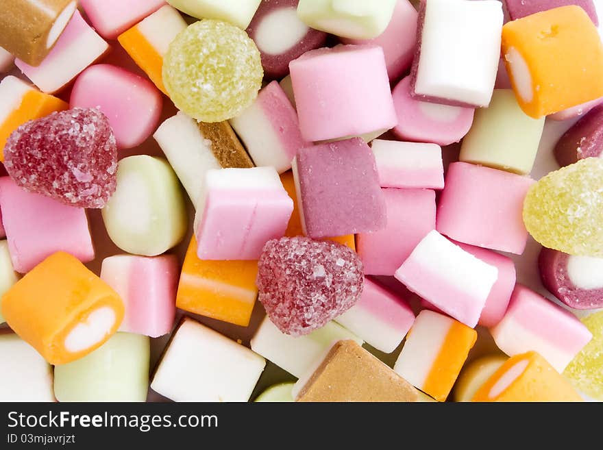 Background of colorful dolly mixture sweets. Background of colorful dolly mixture sweets