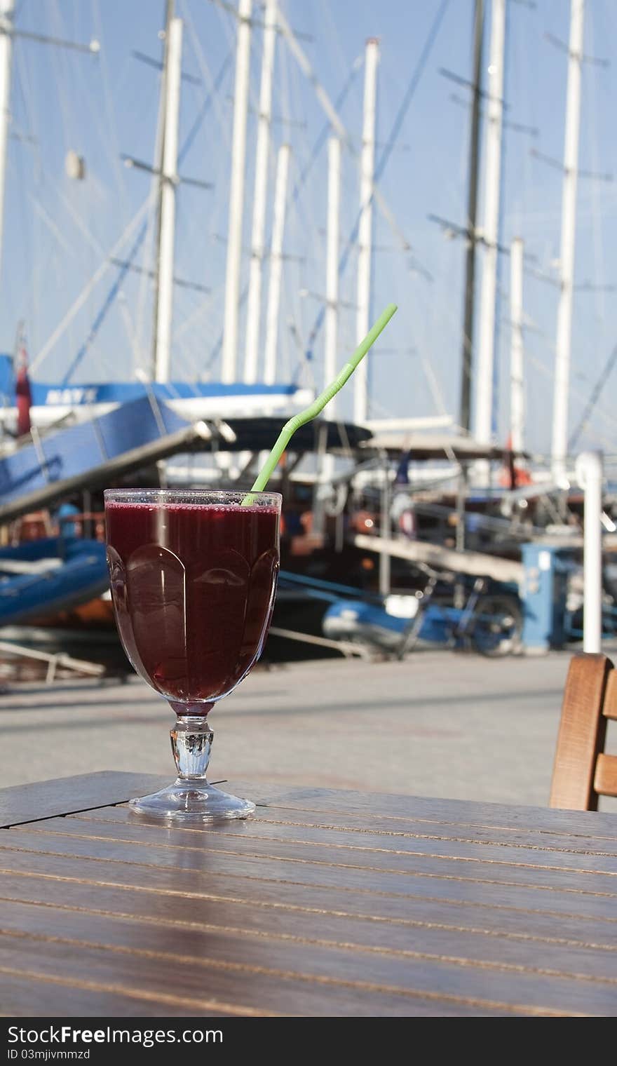 Fresh pomegranate juice in marina cafe