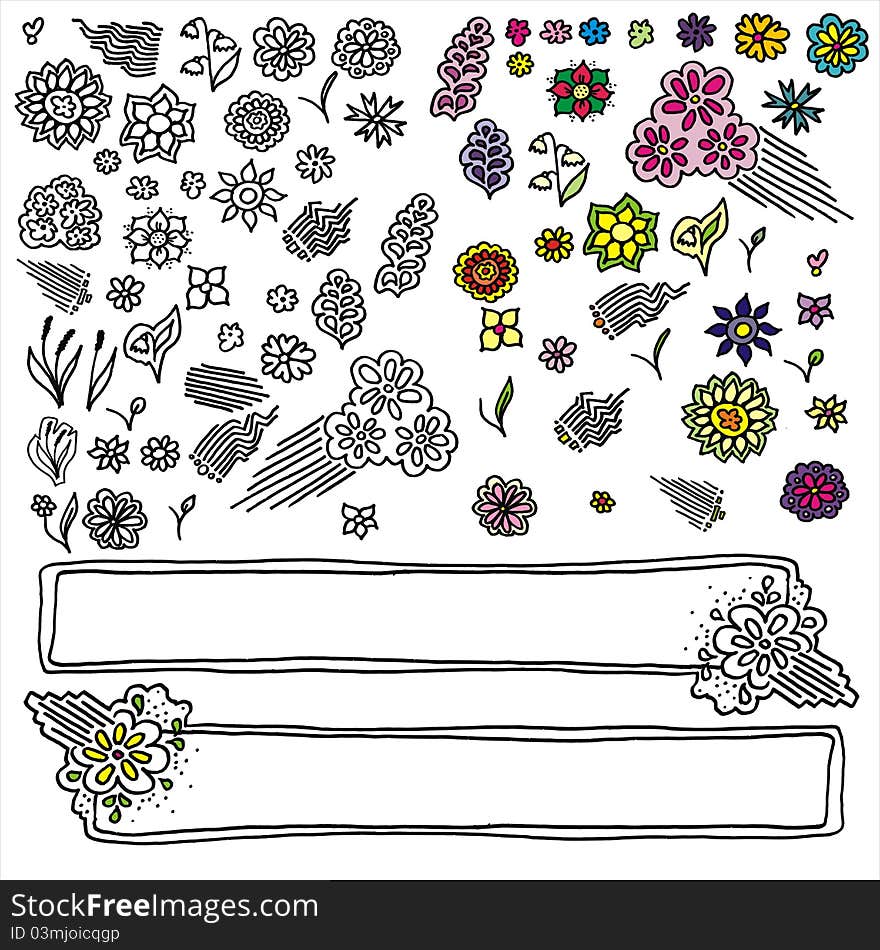 Set of flowers