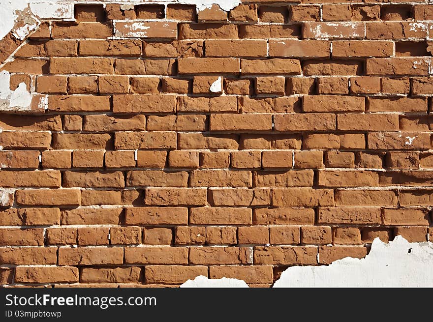 Abandoned brick wall suitable for background with plenty of copyspace. Abandoned brick wall suitable for background with plenty of copyspace