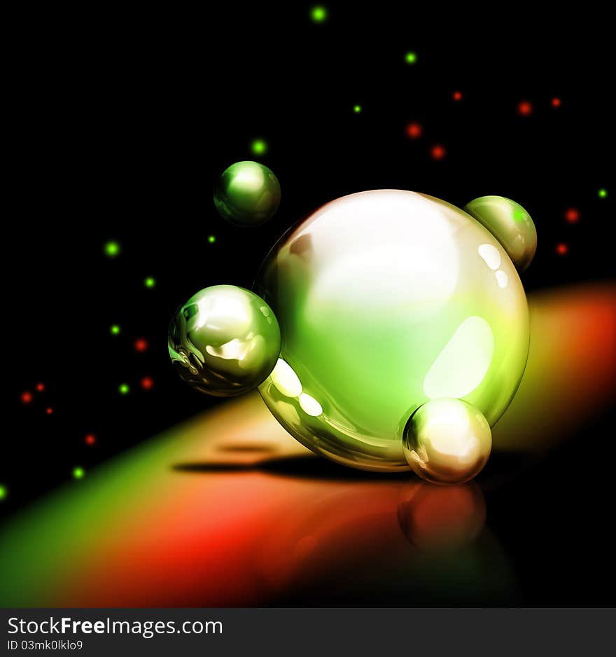 Dark background with abstract bubbles