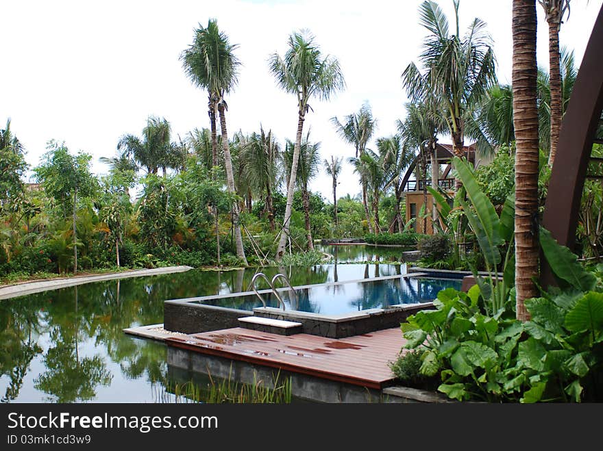 Swimming pool of seaside villa. Swimming pool of seaside villa