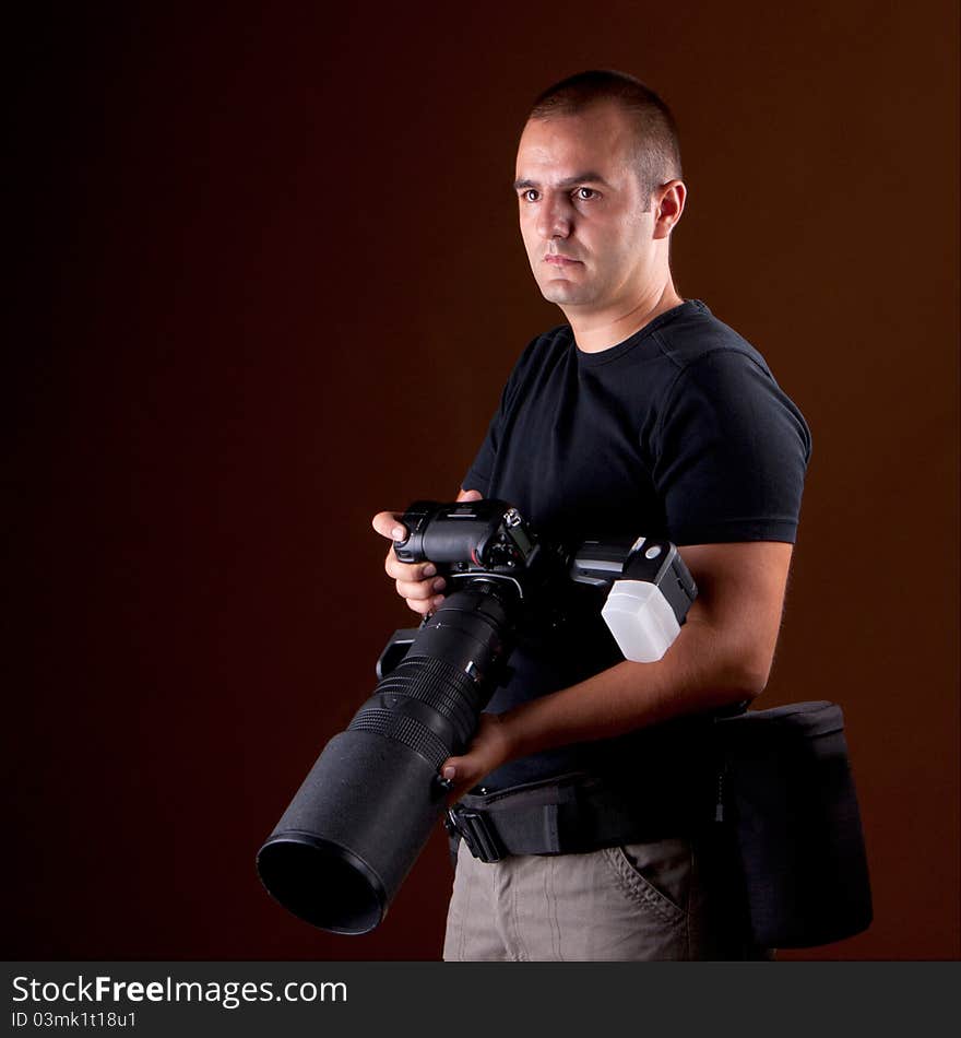 Photographer portrait in the studio