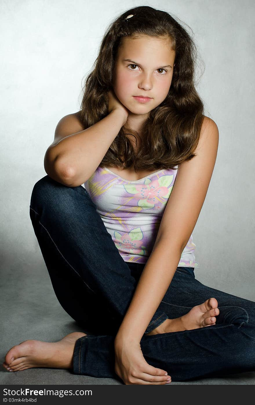 Portrait of the young beautiful girl close-up