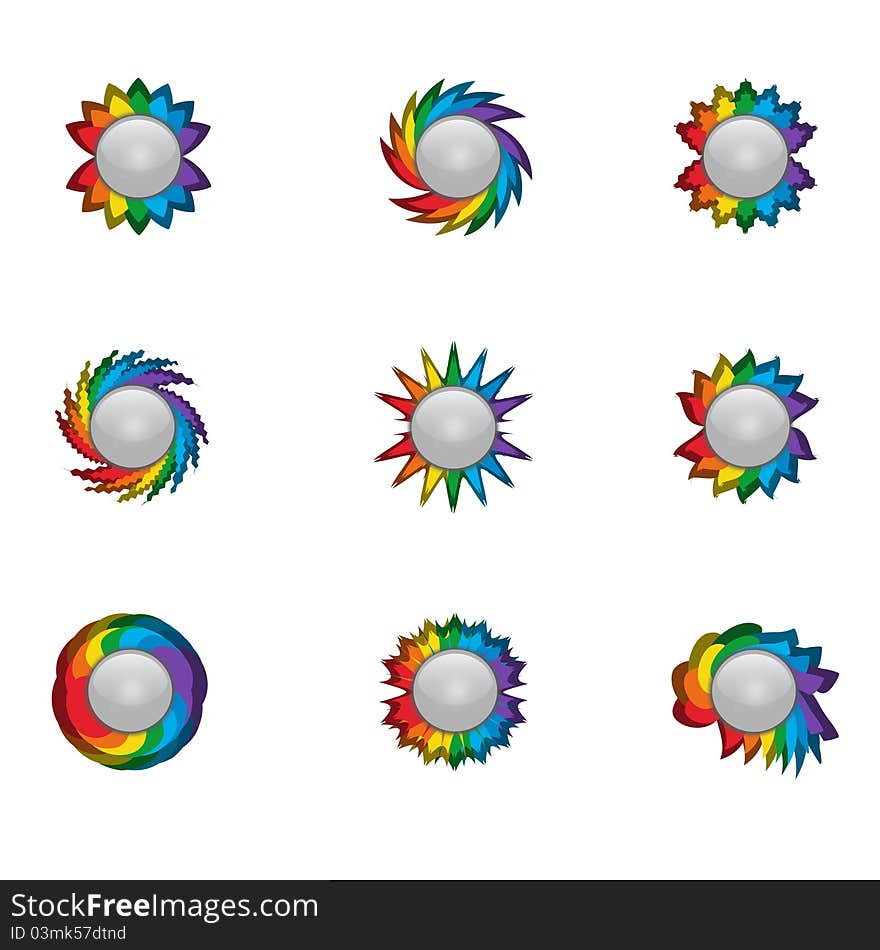 Colorfull and rainbow abstract icons - vector. Colorfull and rainbow abstract icons - vector