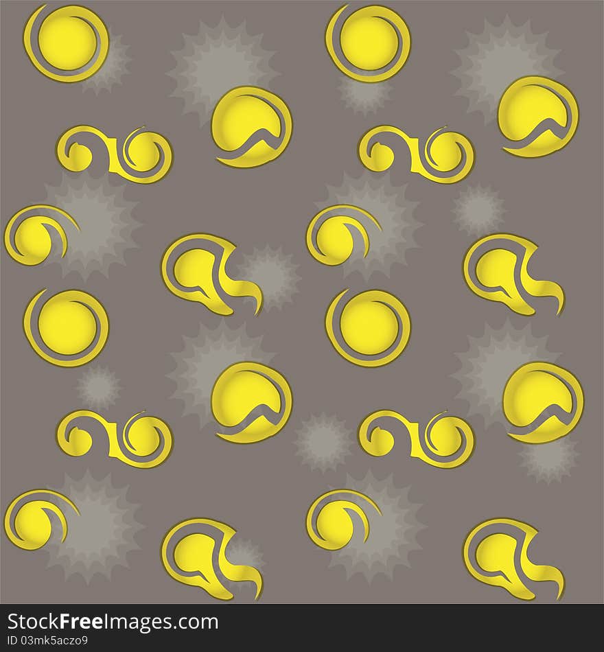 Seamless pattern with yellow blots - vector