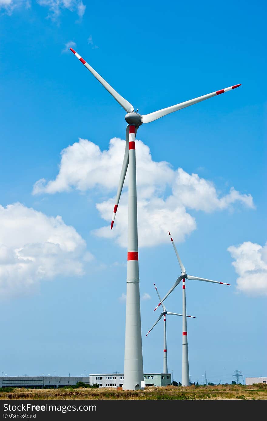 Three wind generator electricity