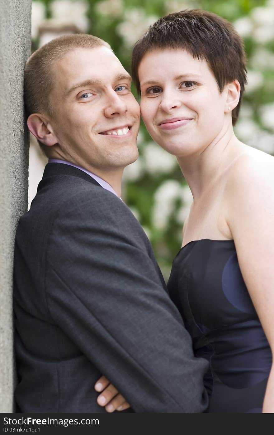 Portrait of young couple in the park