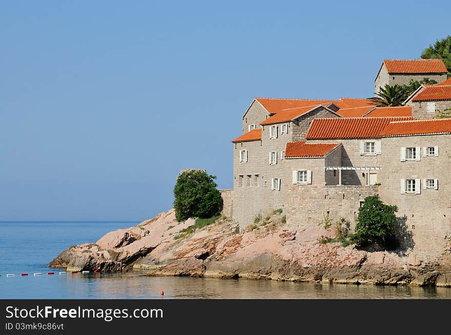 Morning picture of island Saint Stephan, Montenegro. Morning picture of island Saint Stephan, Montenegro