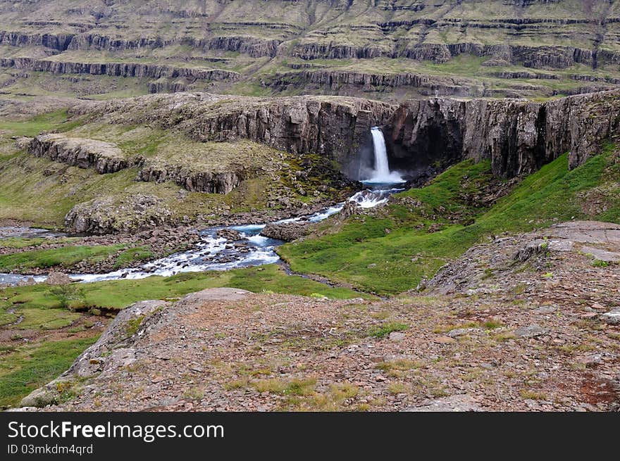 Waterfall on Northern Iceland