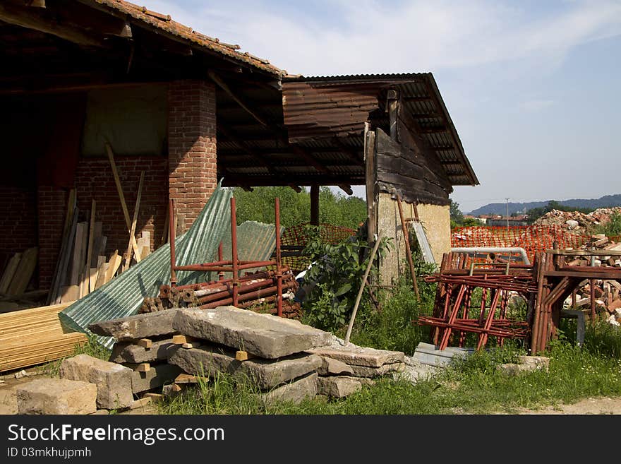 Construction site for home renovation