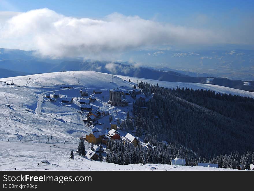 Winter day in the mountains. Winter day in the mountains.