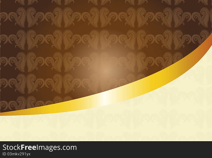 Bron and gold background with ornaments. illustration. Bron and gold background with ornaments. illustration