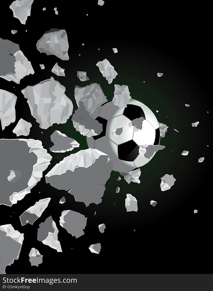 Soccer ball and the wall