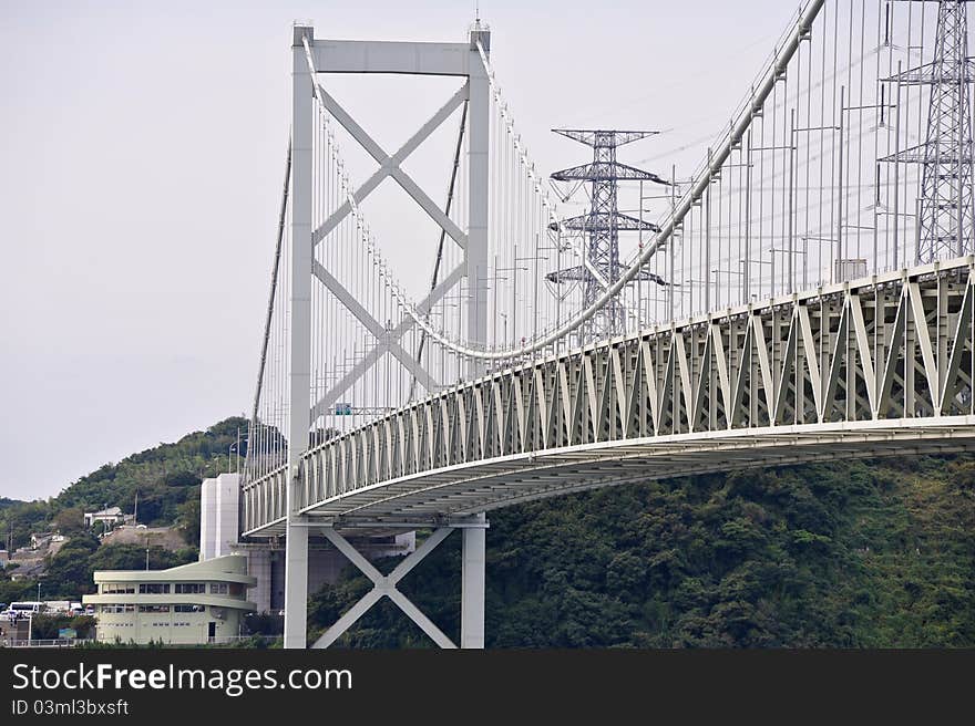 White bridge between islands in japan