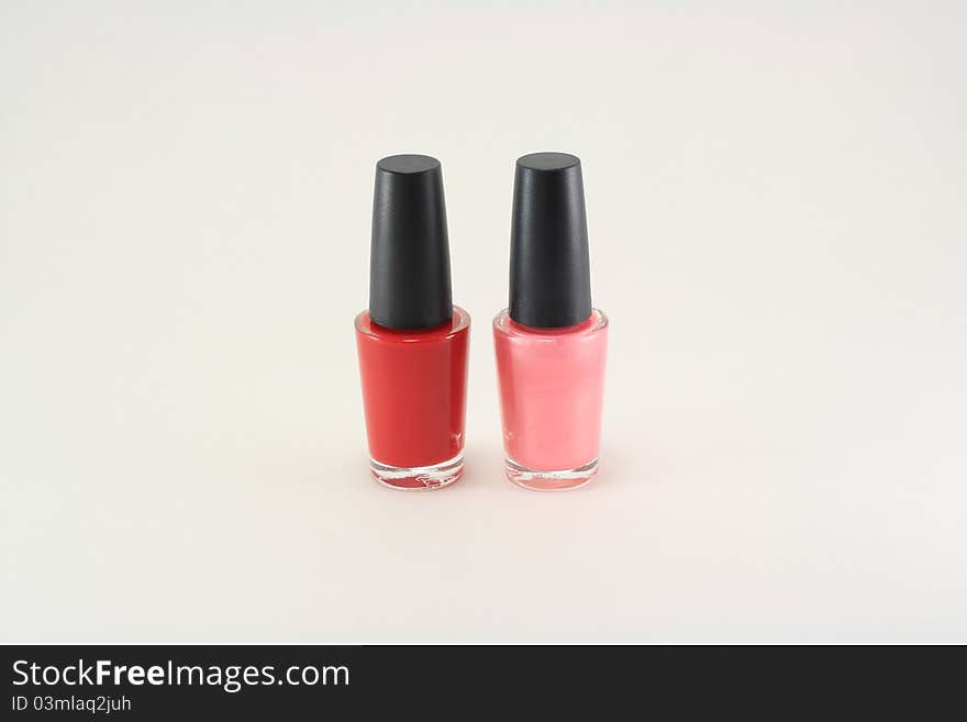 Red and pink nail polish