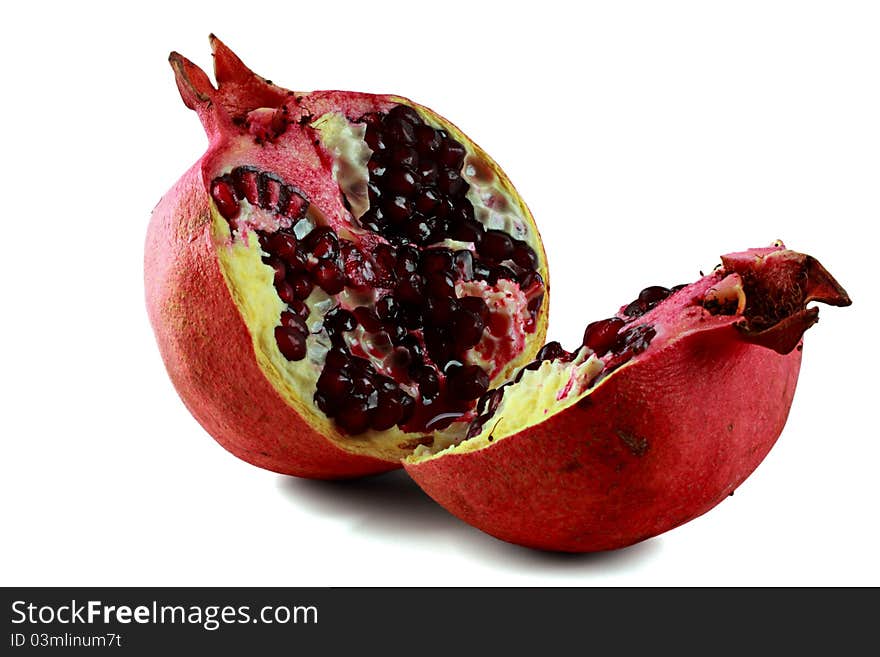 Pomegranate, isolated on a white background. Pomegranate, isolated on a white background.