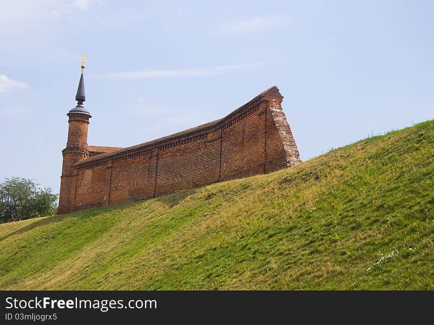 The walls and towers of the ancient citadel in the town of Kolomna. The walls and towers of the ancient citadel in the town of Kolomna.