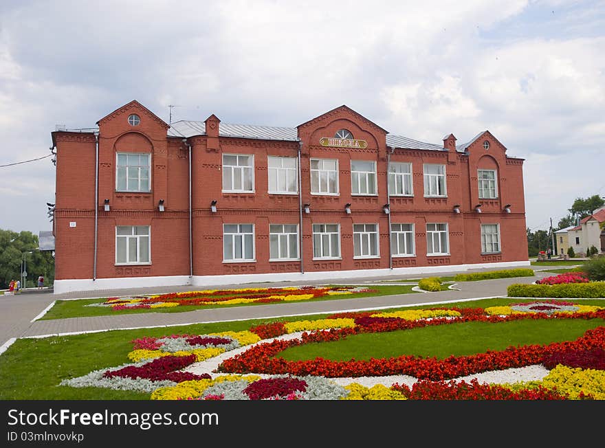 Restored stone house and fence in the town of Kolomna. Restored stone house and fence in the town of Kolomna.