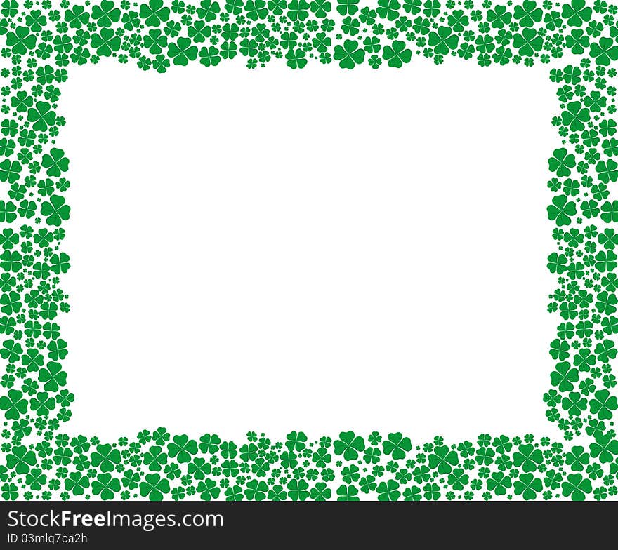 This is an green frame with clover and empty space for you text/logo. This is an green frame with clover and empty space for you text/logo.