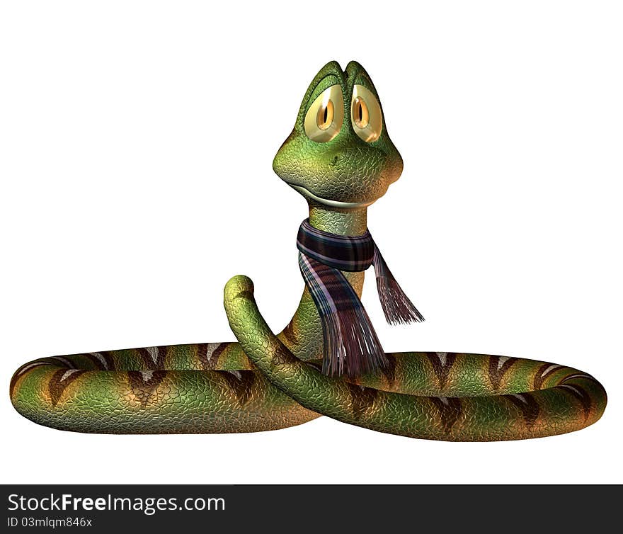 Happy snake as a Toon