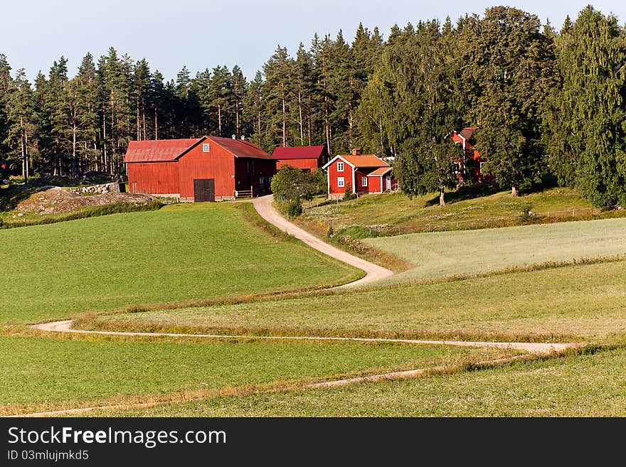 A winding road to the village. A winding road to the village