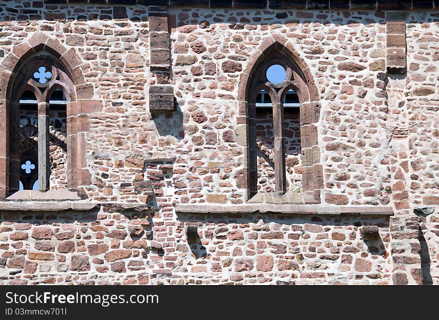 The windows of ancient churches. The windows of ancient churches.