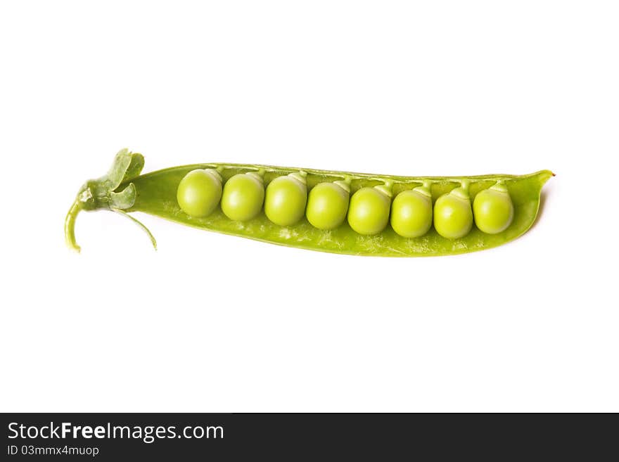 Green peas  isolated on white