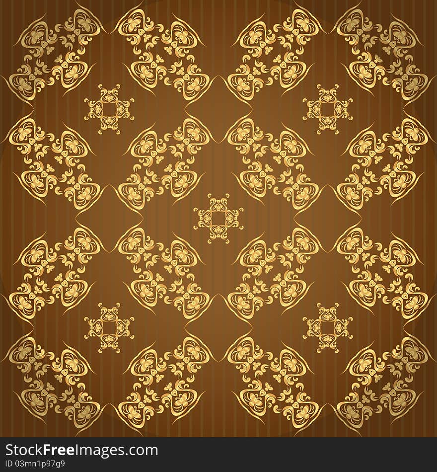 Golden wallpaper with a pattern - seamless texture