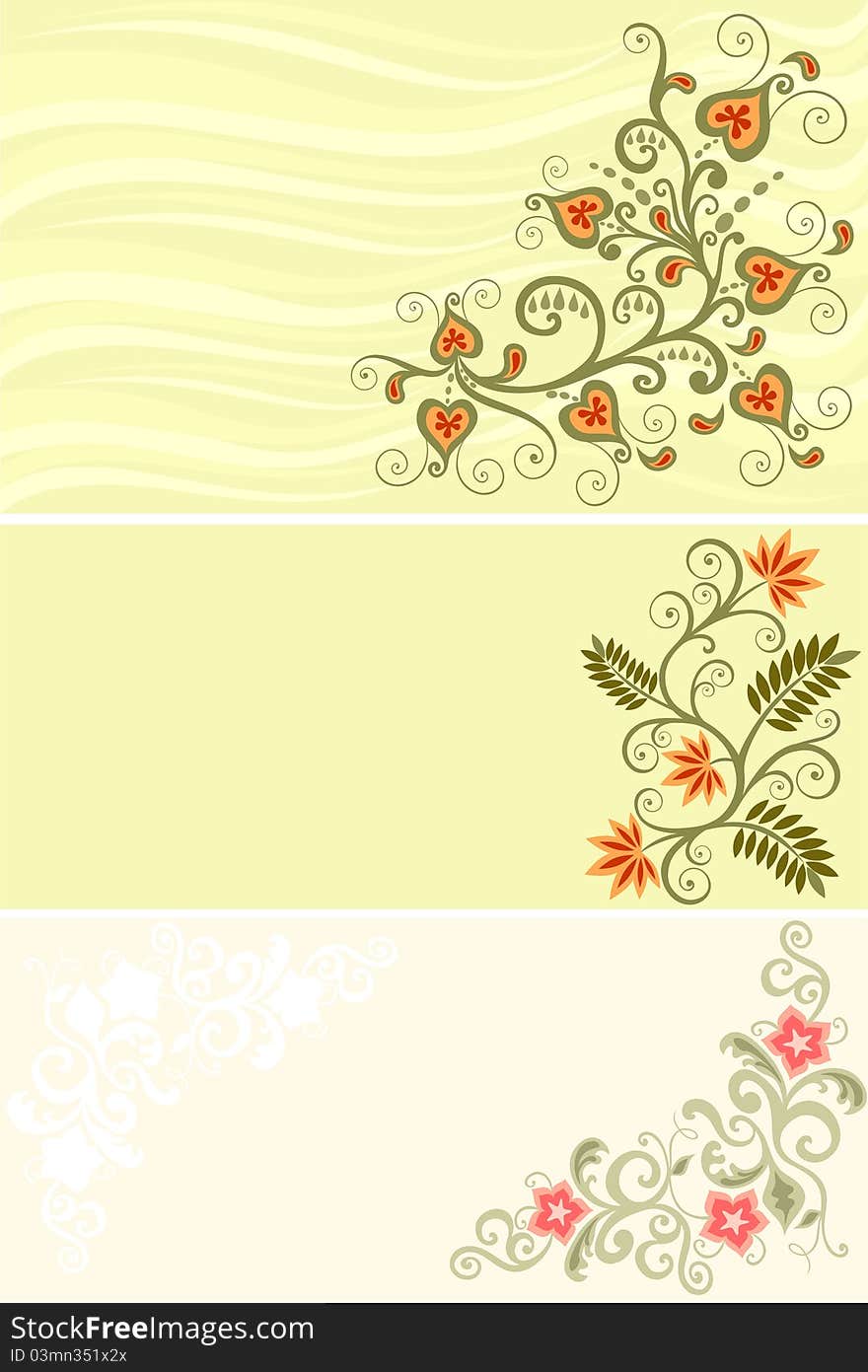 Abstract floral design for book and postcard