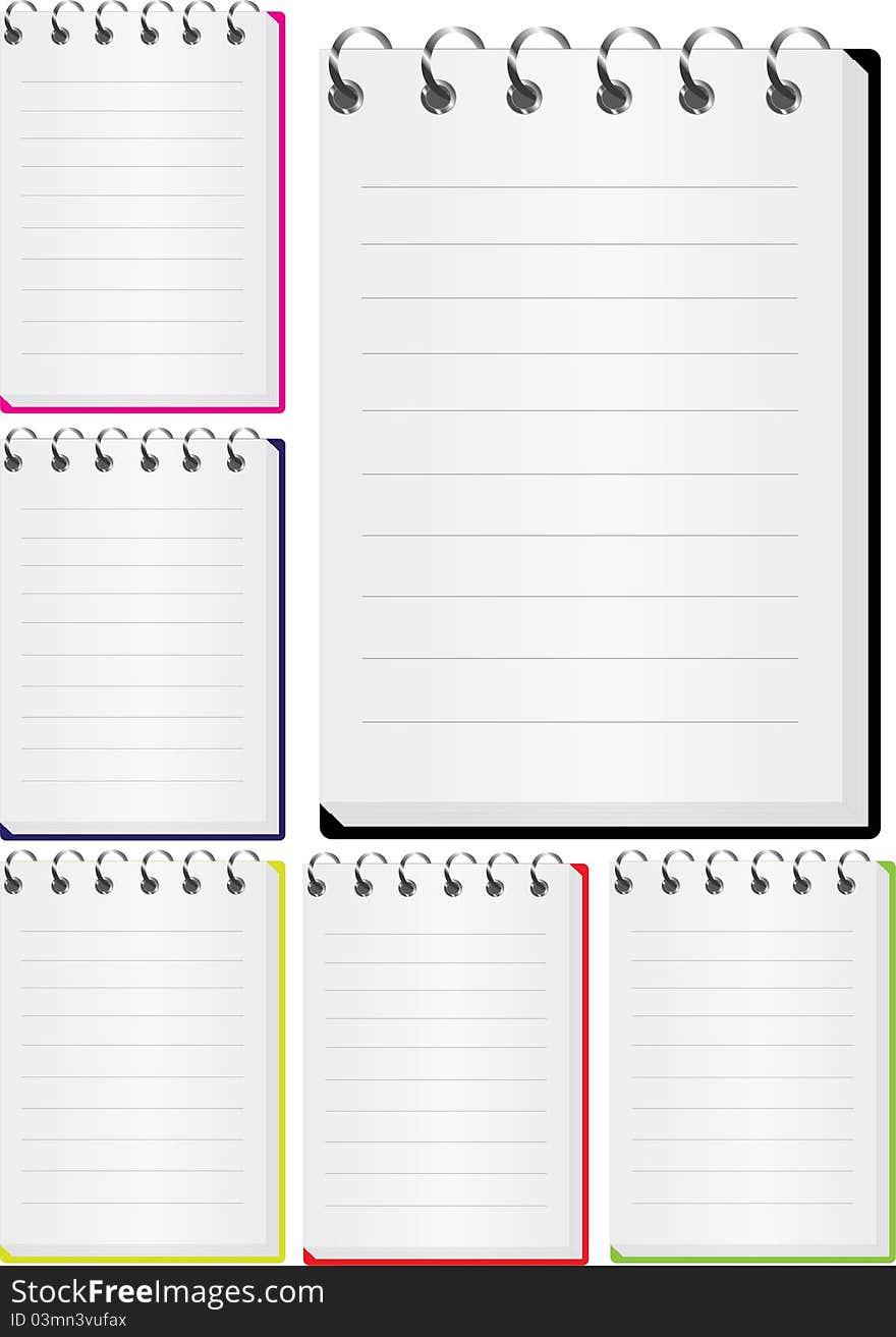 Vector of blank opened blank notebook collection