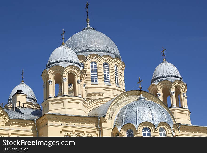 Orthodox Christian temple in Verkhoturie city. Russia