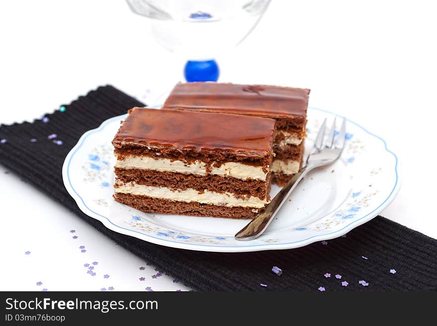 Liqueur cake slice