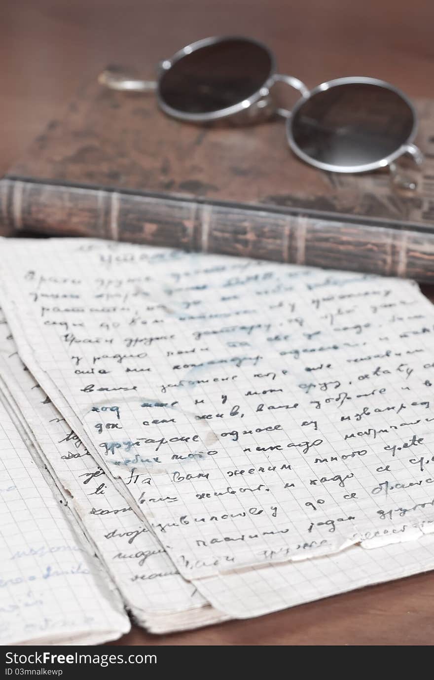 Books and volumes on the table