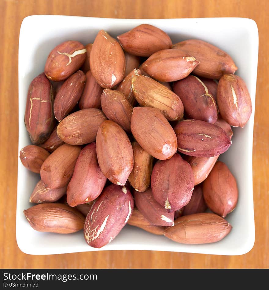 Peanuts in a glass bowl