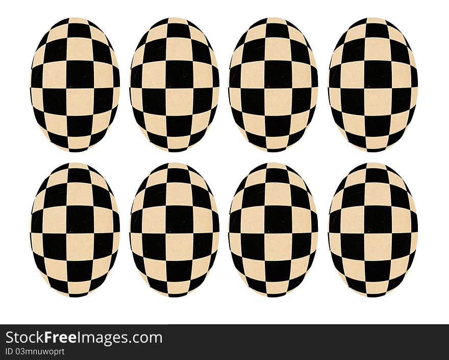 Isolated on white eggs forms chessboard transformation