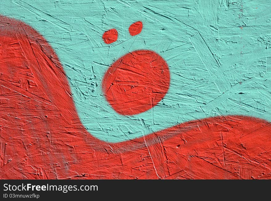 Red and green painted wood panel background. Red and green painted wood panel background