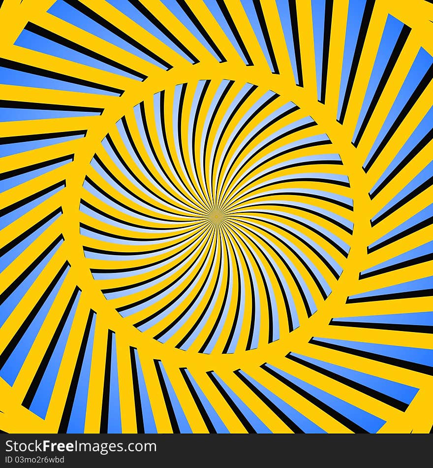 An illustration of yellow and blue color circular pattern